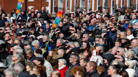 Reuters There were also tickling sticks in the crowd watching on a big screen