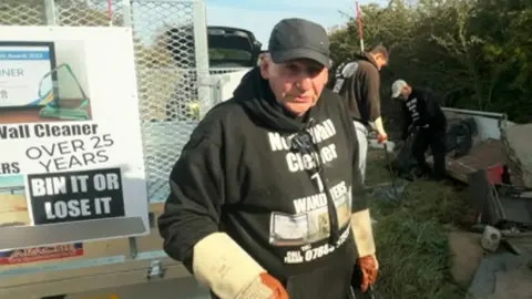BBC Frank Sparkes cleaning waste