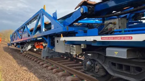 Network Rail Rail track replacement work