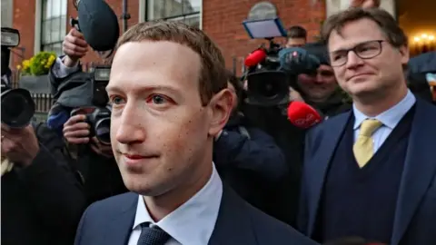 PA Media Mark Zuckerberg and Nick Clegg