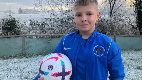 Makar Marynoshenko in his Ballinamallard United kit