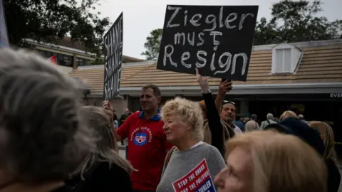 Getty Images A rally before a Sarasota County School Board meeting in Sarasota, Fla. on Tuesday December 12, 2023.