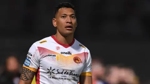 Israel Folau during his debut for Catalan Dragons against Castleford Tigers