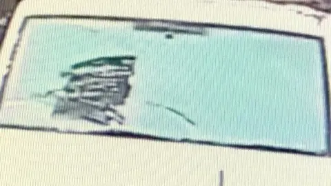 Northamptonshire Police Car with a frost-covered windscreen in Northamptonshire.