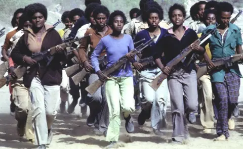 Getty Images EPLF fighters training in 1978 in the mountains of northern Eritrea