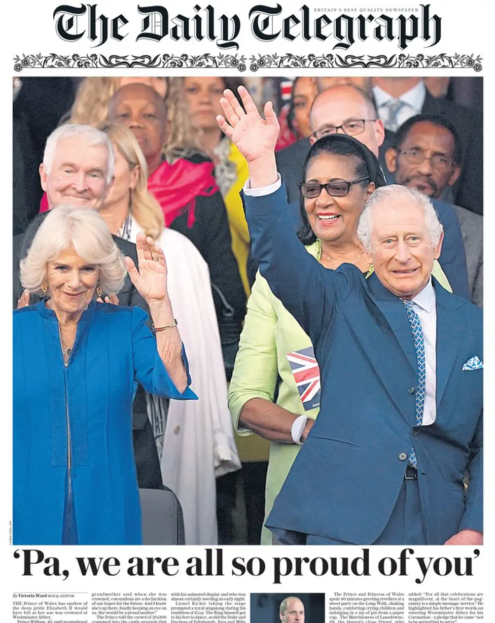 Daily Telegraph front page.