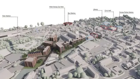 Tameside Council CGI of Stalybridge Framework plan