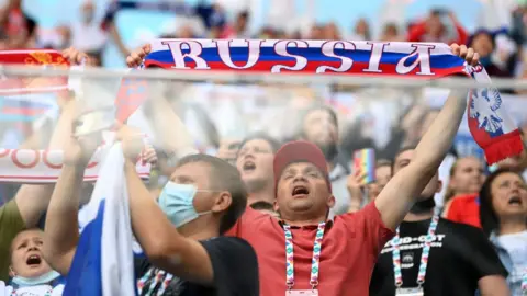 Pool/Getty Images Russia won their second game in St Petersburg on Wednesday, defeating Finland