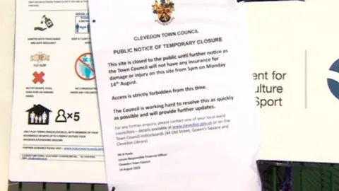 BBC Notice of closure sign