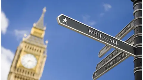 Getty Images A Whitehall signpost with Big Ben in the background