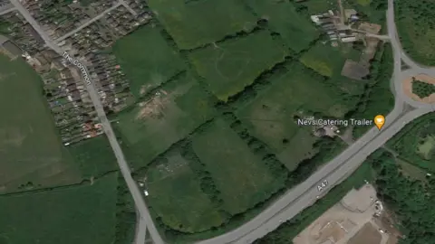 Aerial view of where the homes would be built