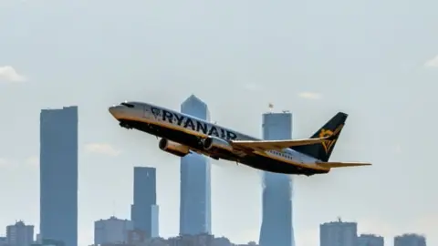 Getty Images Ryanair flight taking off