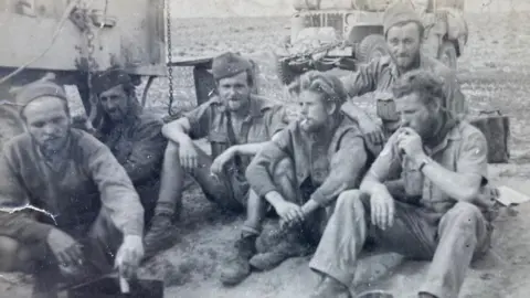 Chris Fowler MBE Charlie Marshall pictured with other early LRDG members