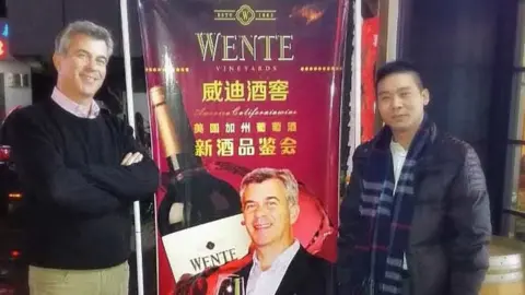 BBC c/o Michael Parr Michael Parr at a wine event in Fuzhou China in February 2017