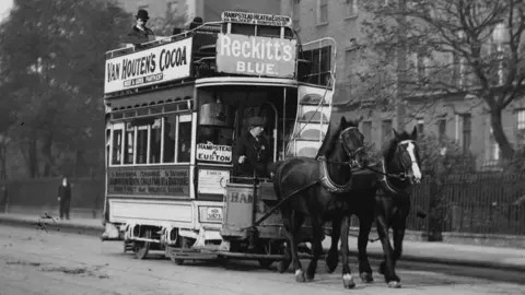 Getty Images A Hampstead to Euston horse tram