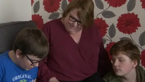 BBC Lisa Stoker with her two children