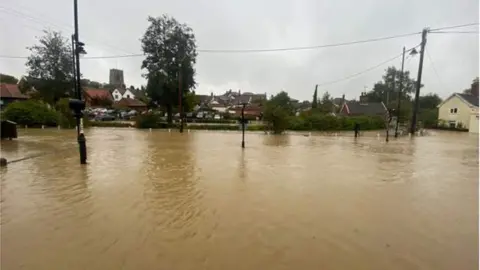 Contributed Framlingham under water.