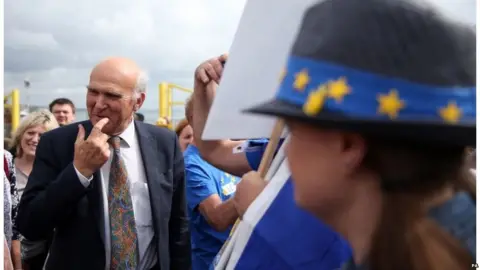 PA Vince Cable at the anti-Brexit demonstration