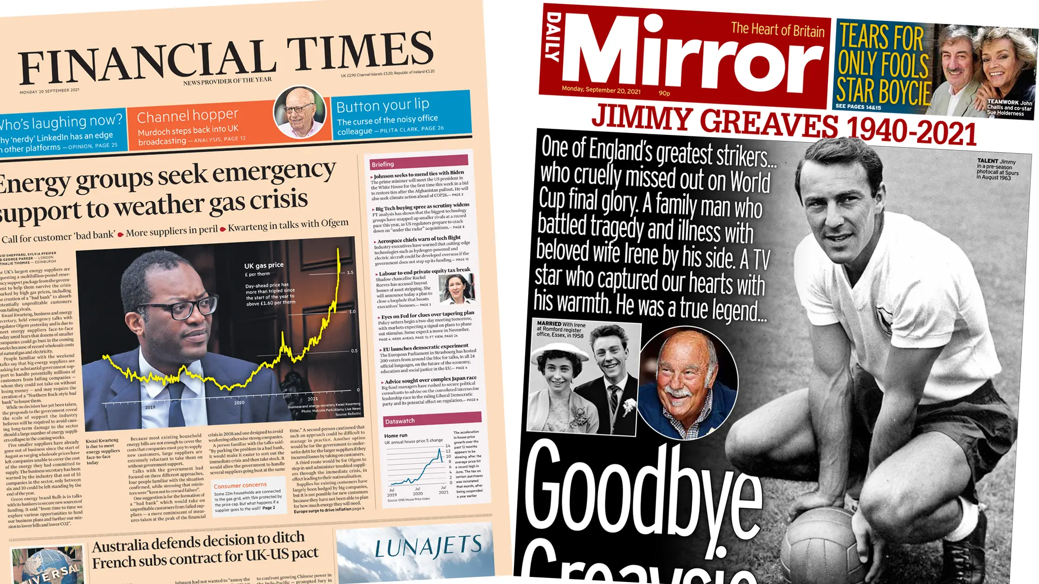 Financial Times and Daily Mirror