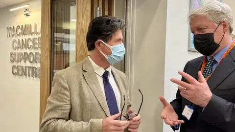 BBC Earl Spencer inside the Macmillan Support Centre