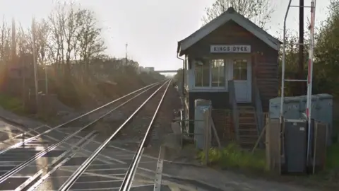 Google King's Dyke level crossing