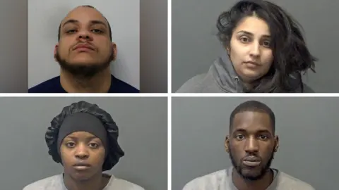Bedfordshire Police Ikem Affia (top left), Surpreet Dhillon (top right), Temidayo Awe (bottom left), Cleon Brown (bottom right)