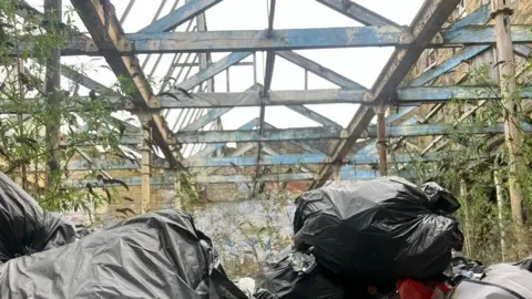 Chris Young/LDRS Rubbish left at the site