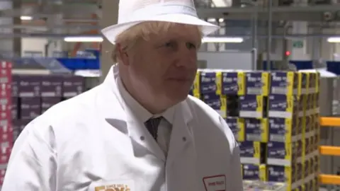 Boris Johnson at Fox's Biscuits in Batley