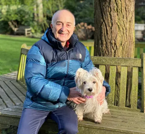 RSPCA Derby Sir Tony Robinson with his dog Holly Berry