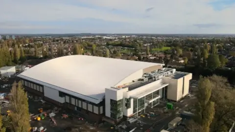 Birmingham 2022 Aquatics centre from the air