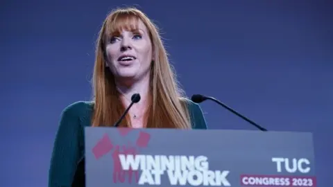 PA Media Angela Rayner speaking at the TUC congress