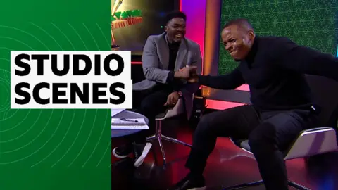 Nedum Onuoha celebrates in studio as Super Eagles soar into final