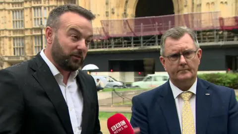 SDLP leader Colum Eastwood and his DUP counterpart Sir Jeffrey Donaldson