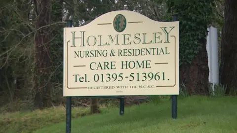 Holmesley Care Home sign, Sidmouth