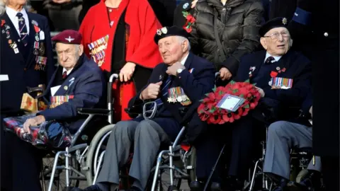 Reuters Veterans wait for a National Service of Remembrance at the Cenotaph