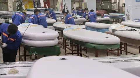 Getty Images Surfboard factory