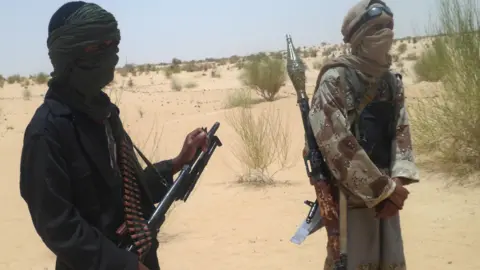 AFP Islamist militants pictured near Timbuktu, Mali in 2012