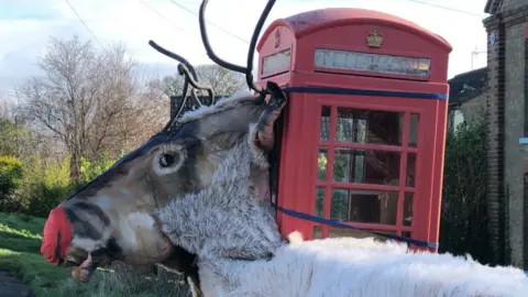 Reindeer phone box, Prickwillow