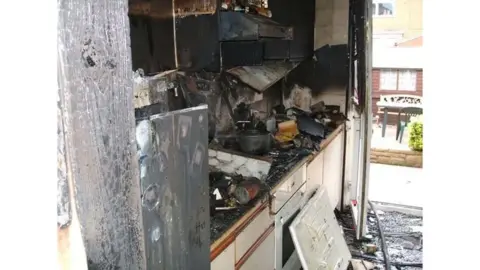 North Wales Fire and Rescue Kitchen wreckage