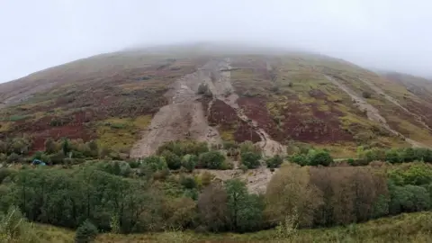 Bear Scotland landslips on hill