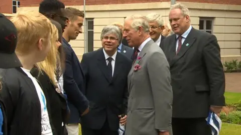 Prince Charles speaks to Swansea students