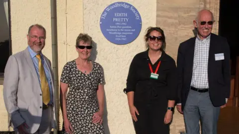 Robin Pattinson / National Trust Images Edith Pretty Blue Plaque at Tranmer House on the Sutton Hoo site