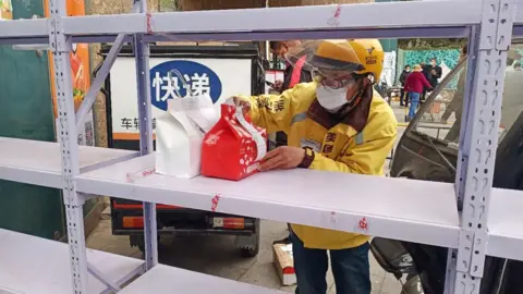 Li Yan Meituan brought in a contactless delivery option which allowed food to be dropped off at designated points to avoid contact between customers and riders. "