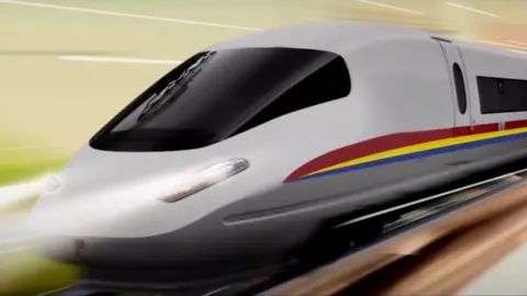 My HSR Corp An artist's impression of one of the planned trains on the high-speed line from Singapore to Kuala Lumpur