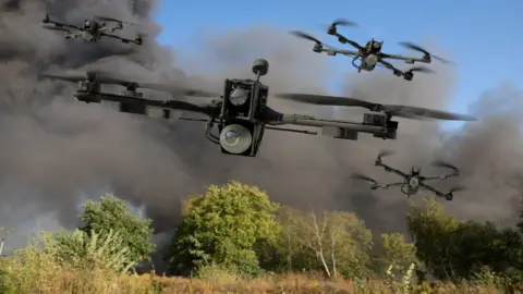 Getty Images Swarm of combat drones