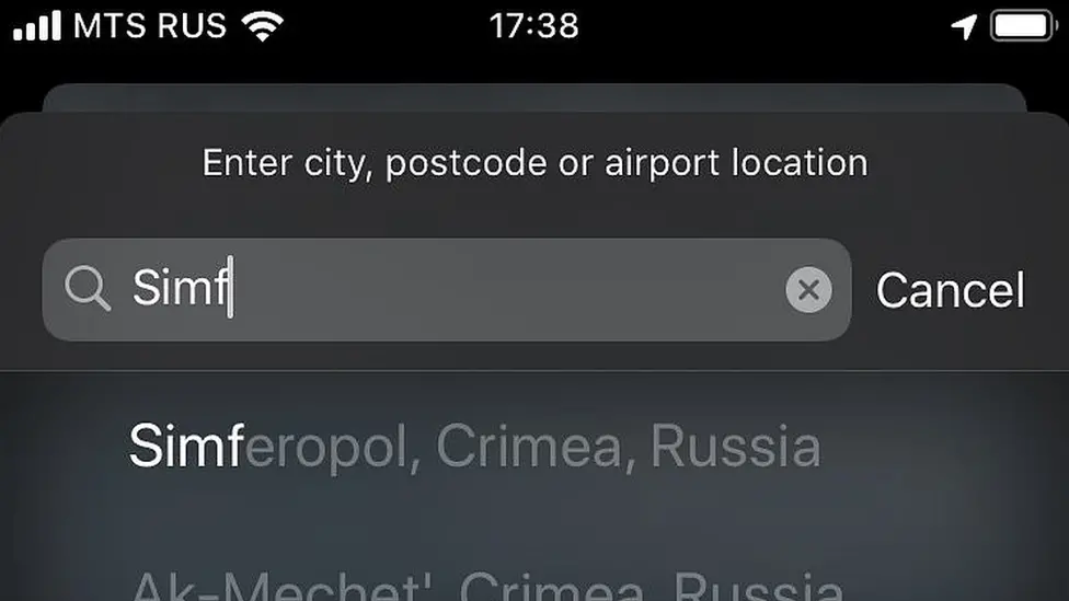 APPLE WEATHER Apple Weather app lists Crimea as part of Russia
