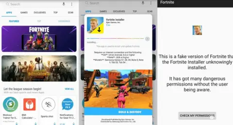 Google Fortnite fake