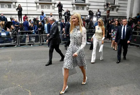 AFP Ivanka Trump and Woody Johnson at 10 Downing Street.