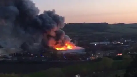 A fire in Dewsbury