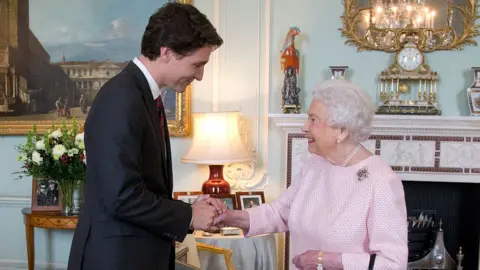 Getty Images Justin Trudeau and Queen Elizabeth